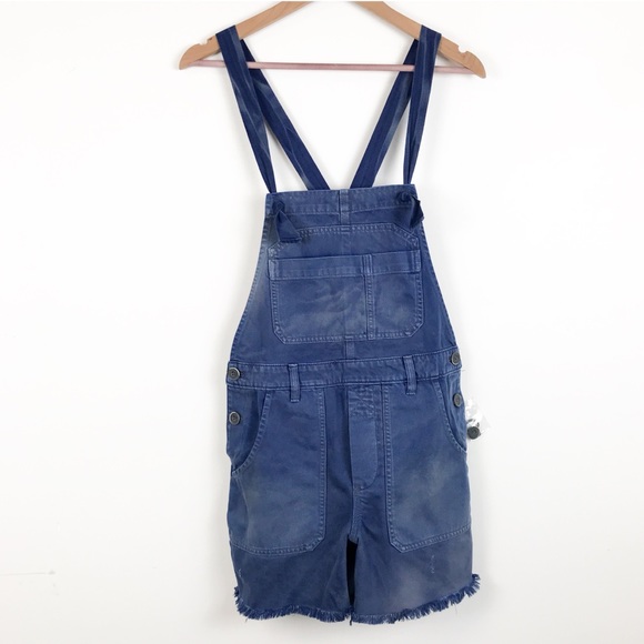 NWOT Free People Feel The Love Blue Shortalls Size 0 - Picture 4 of 8